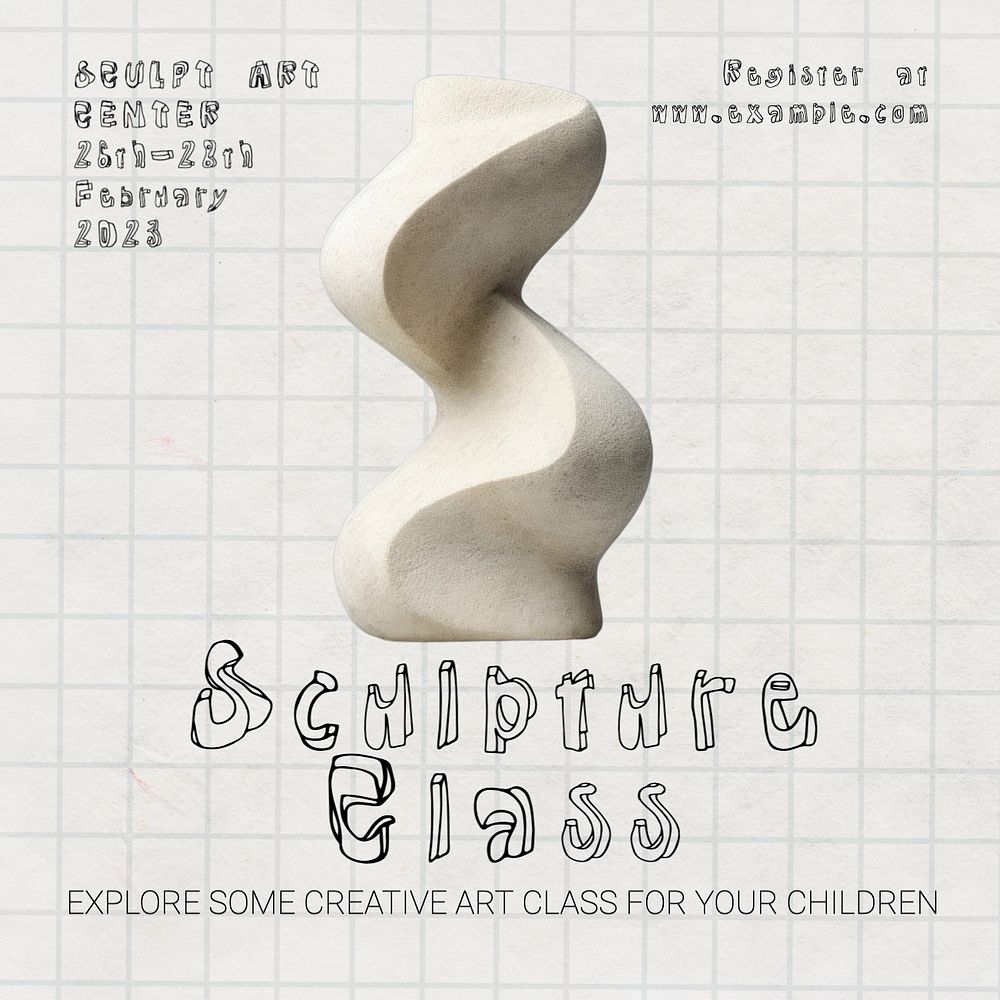 Sculpture class Instagram post template, editable text