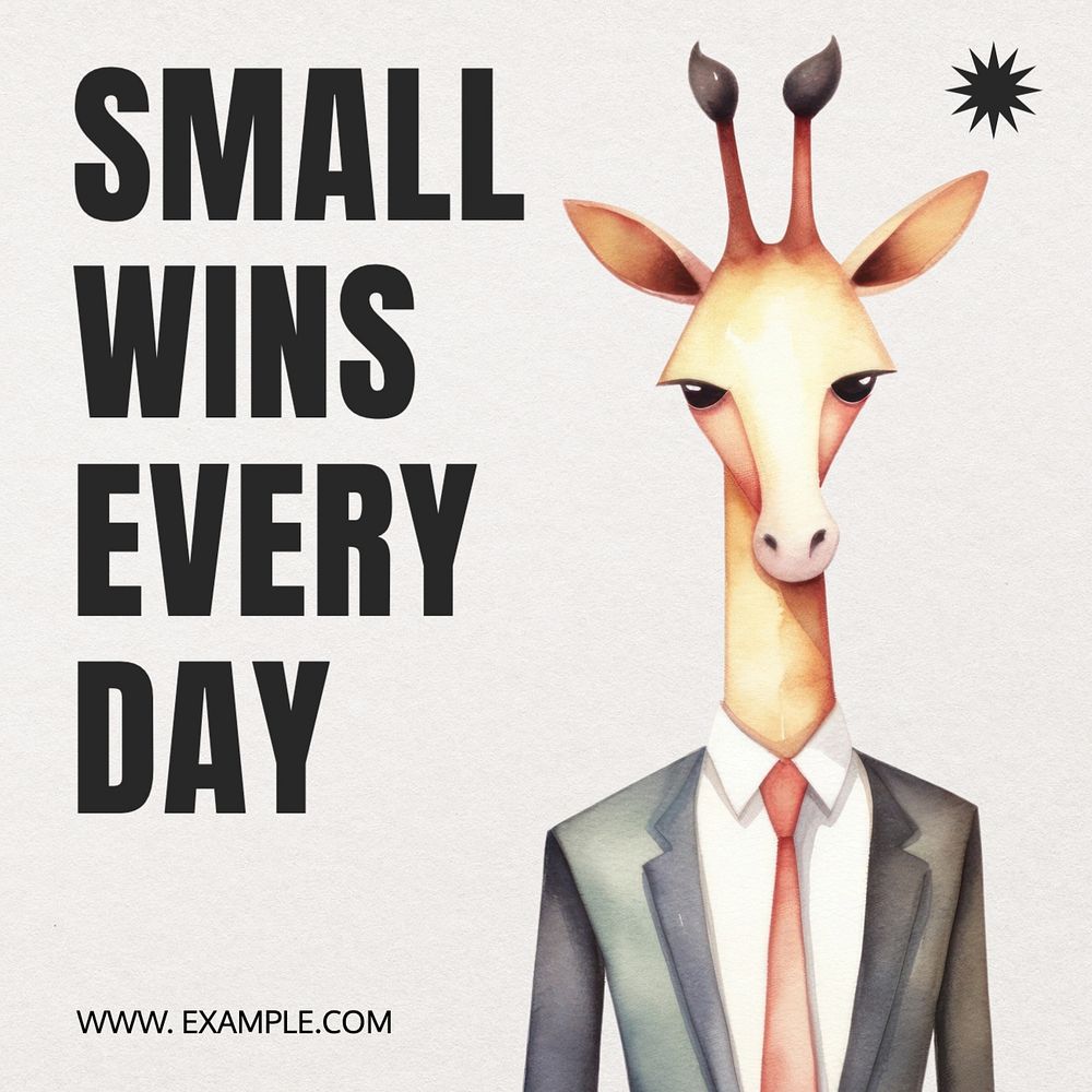 Small wins everyday Instagram post template, editable text