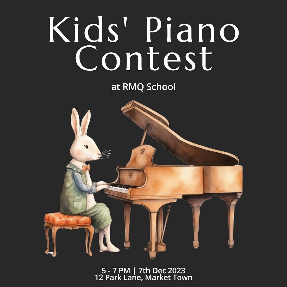Music lesson Instagram post template, editable text