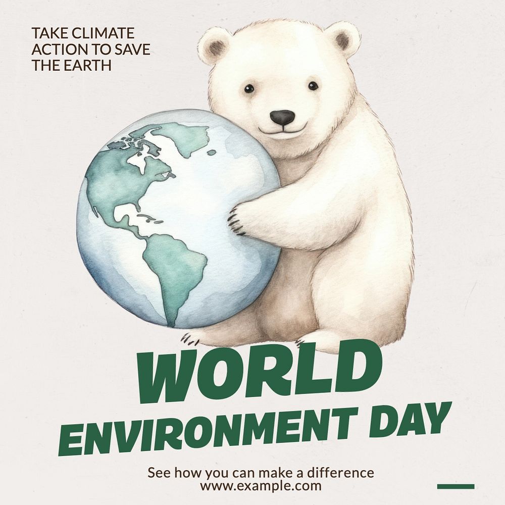 World environment day Instagram post template, editable text