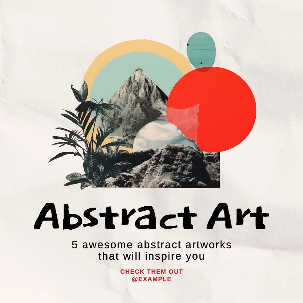 Abstract art Instagram post template, editable text