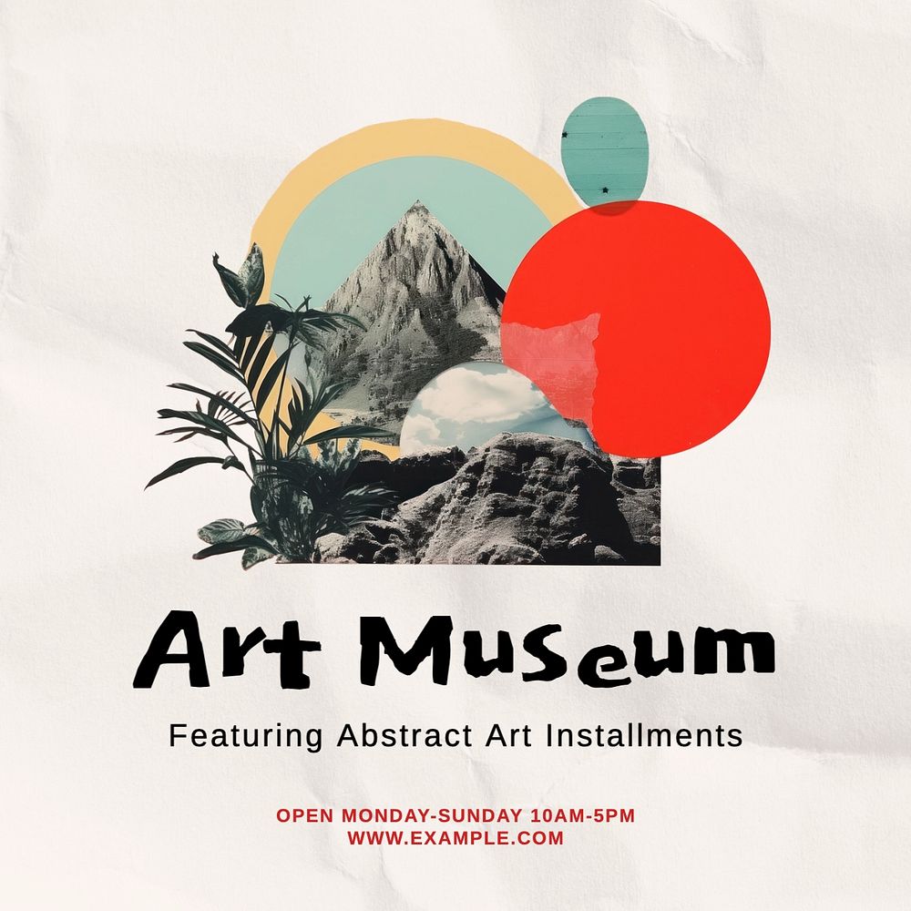 Art museum Instagram post template, editable text