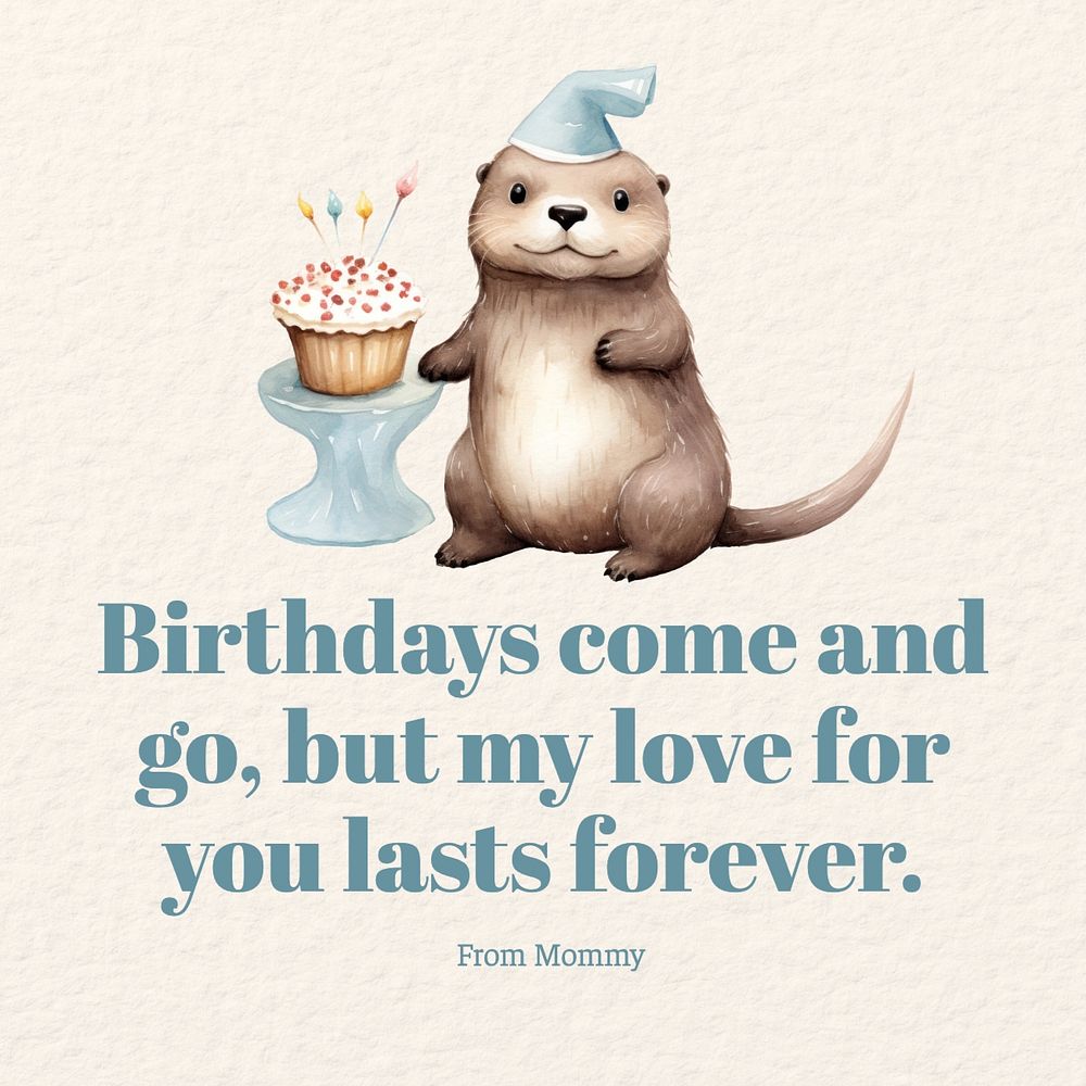 Birthday Instagram post template, editable text