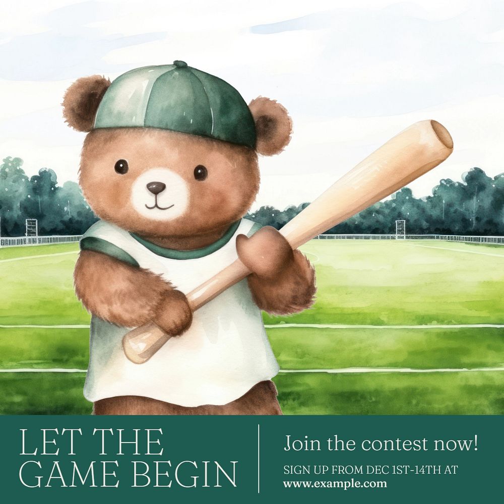 Game contest Instagram post template, editable text