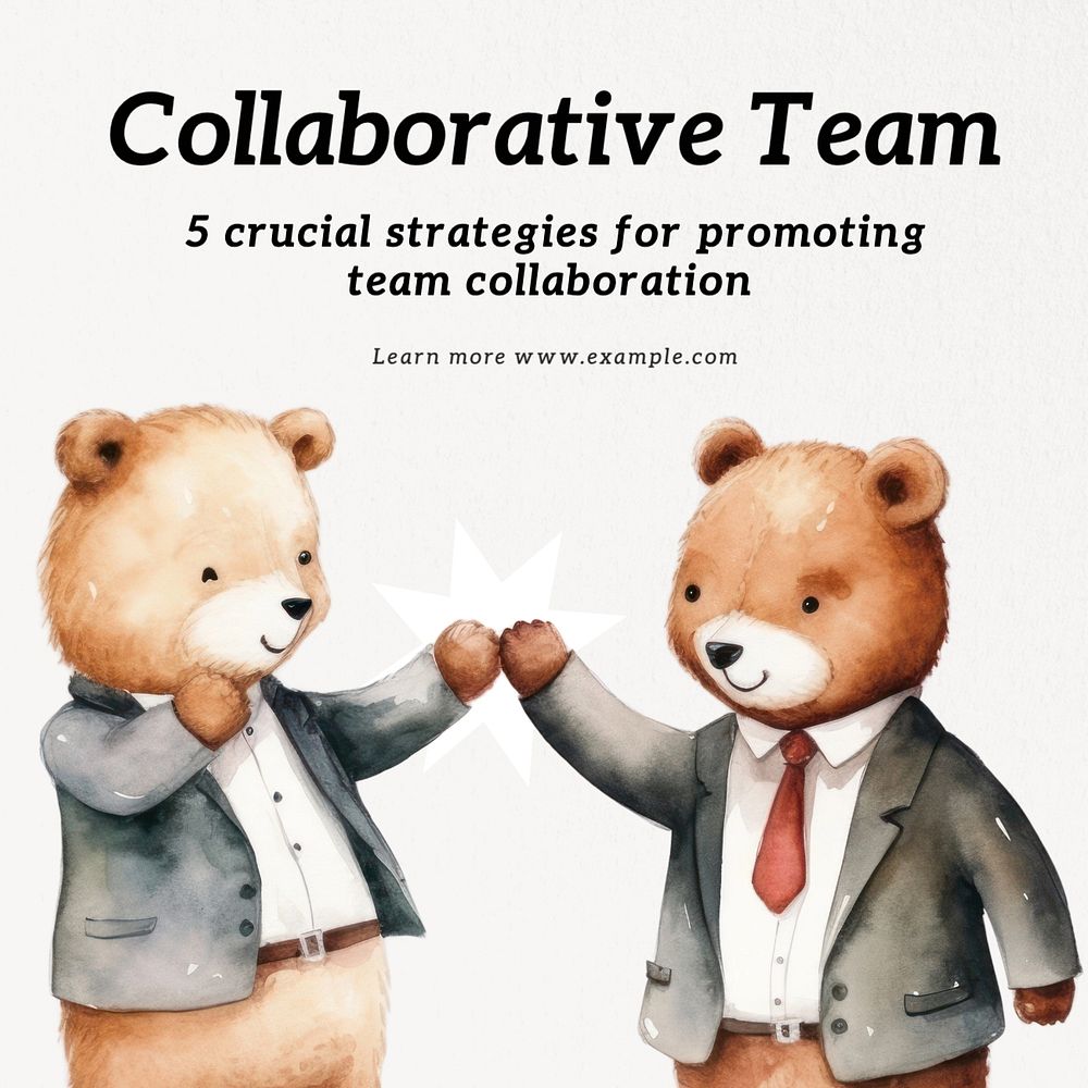 Team collaboration Instagram post template, editable text