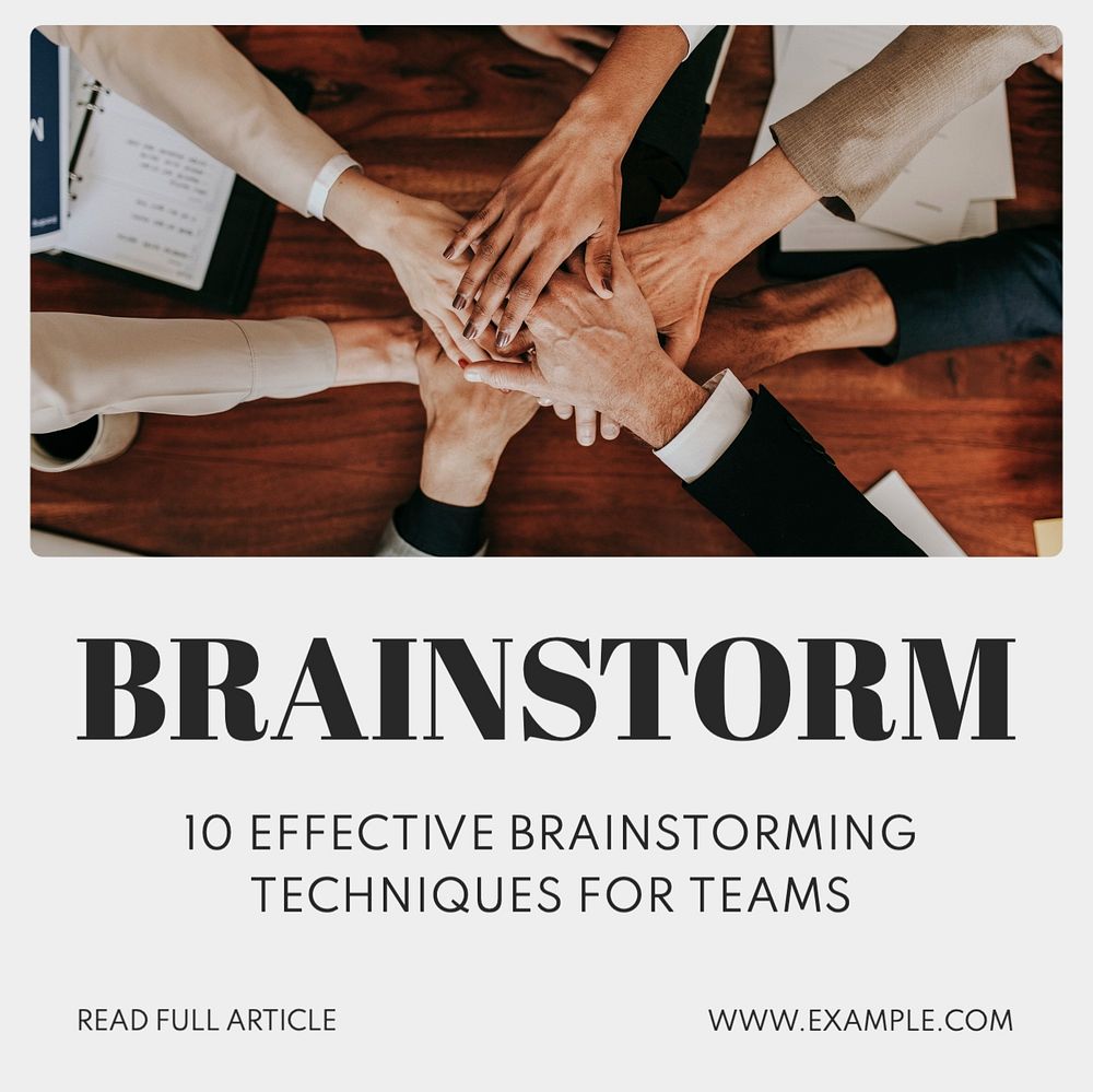 Brainstorm Instagram post template, editable text