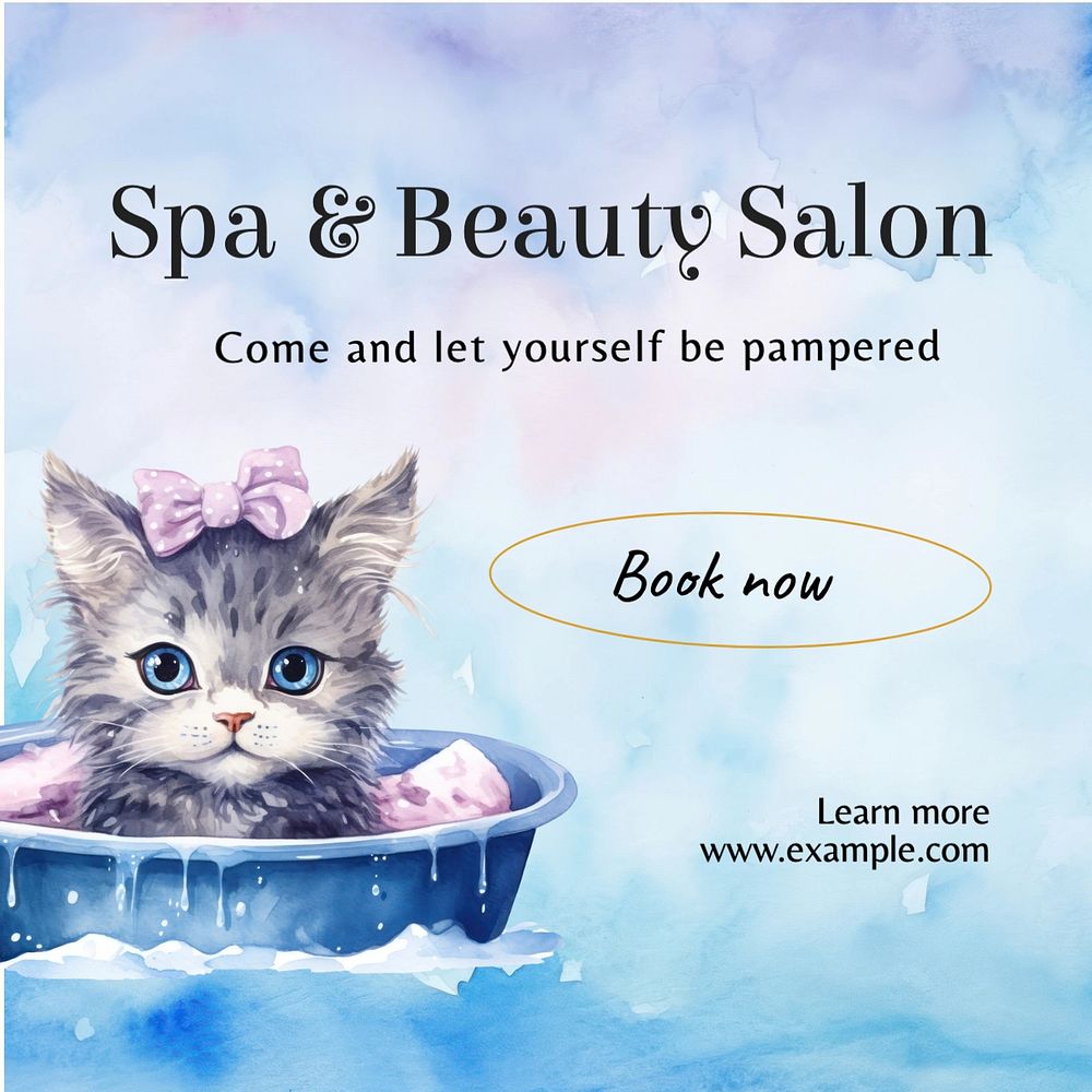 Beauty salon Instagram post template, editable text