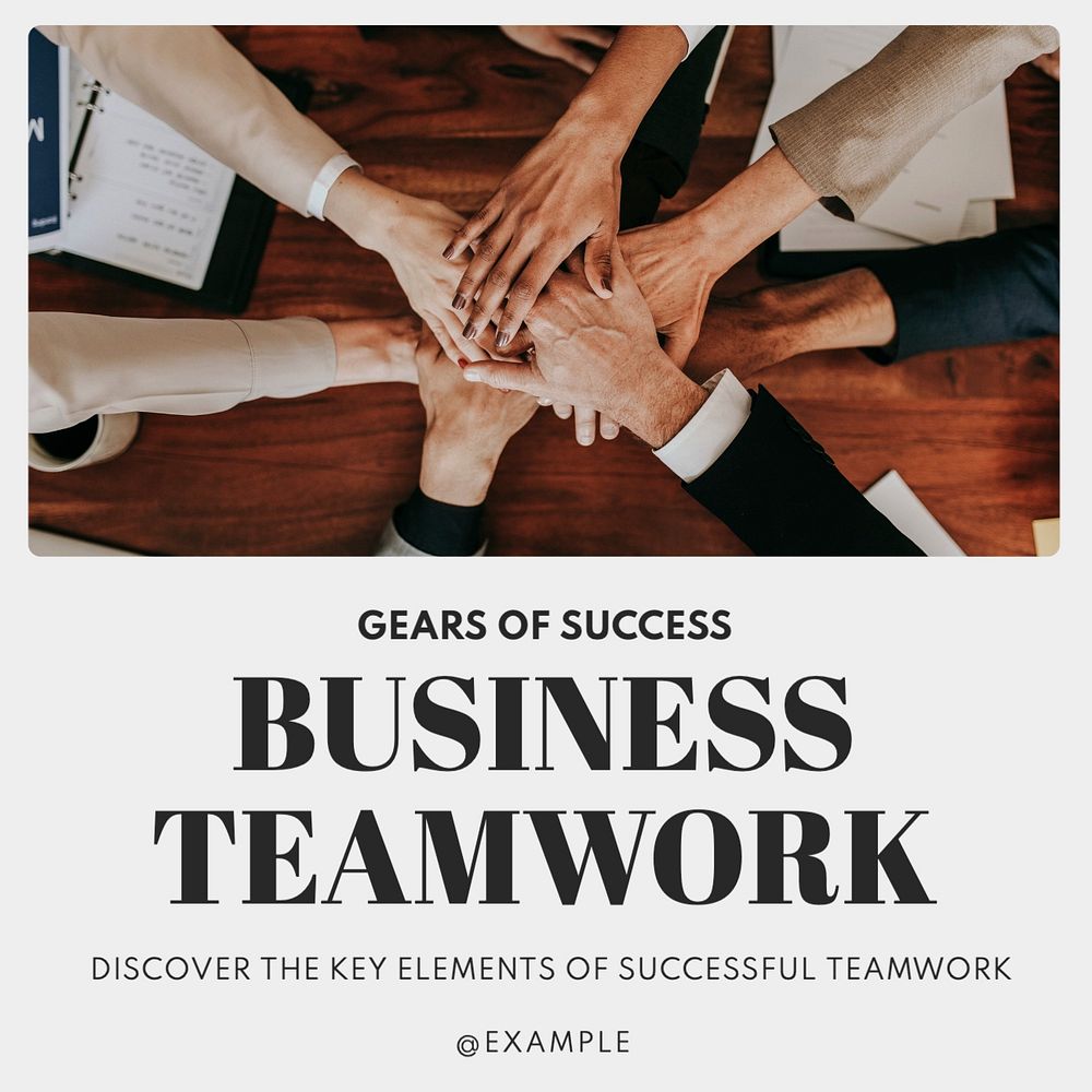 Business teamwork Instagram post template, editable text