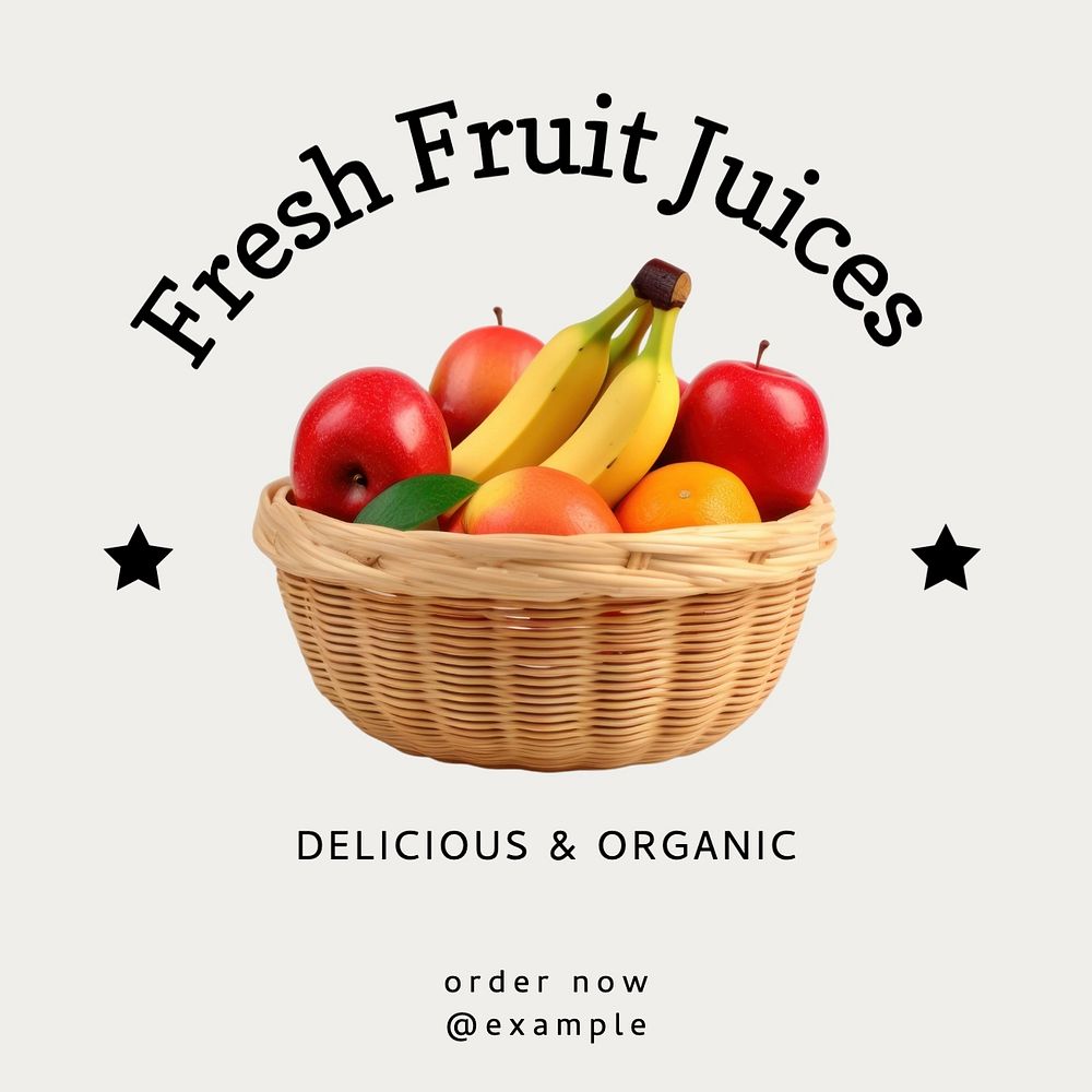 Fruit juices Instagram post template, editable text