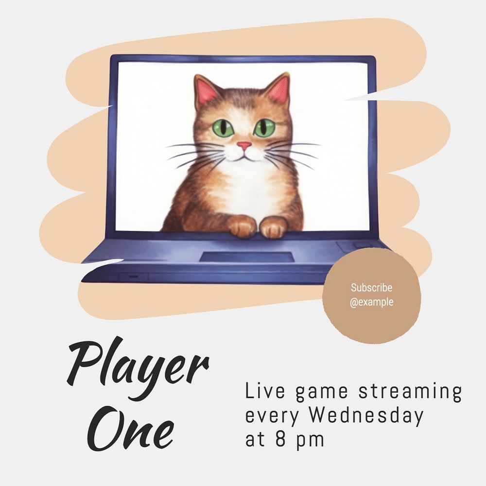 Game streaming Instagram post template, editable text