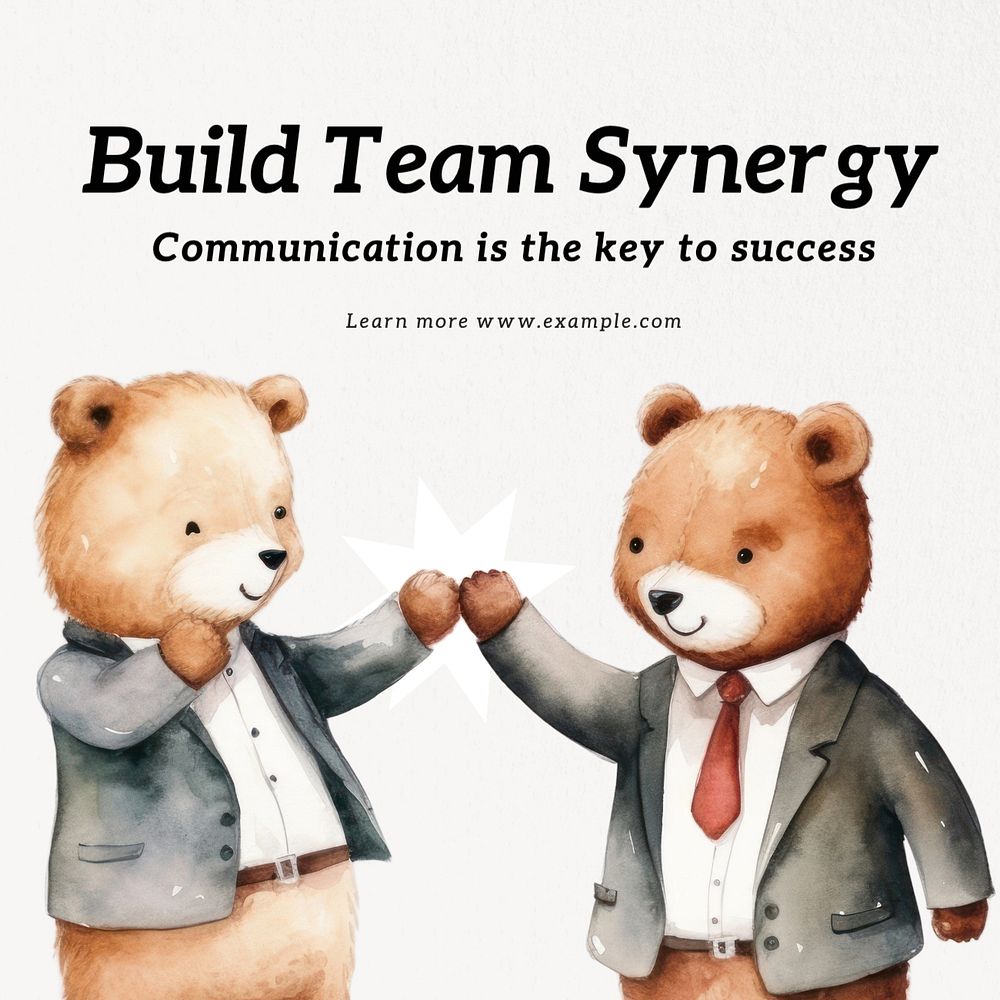 Build team synergy Instagram post template, editable text