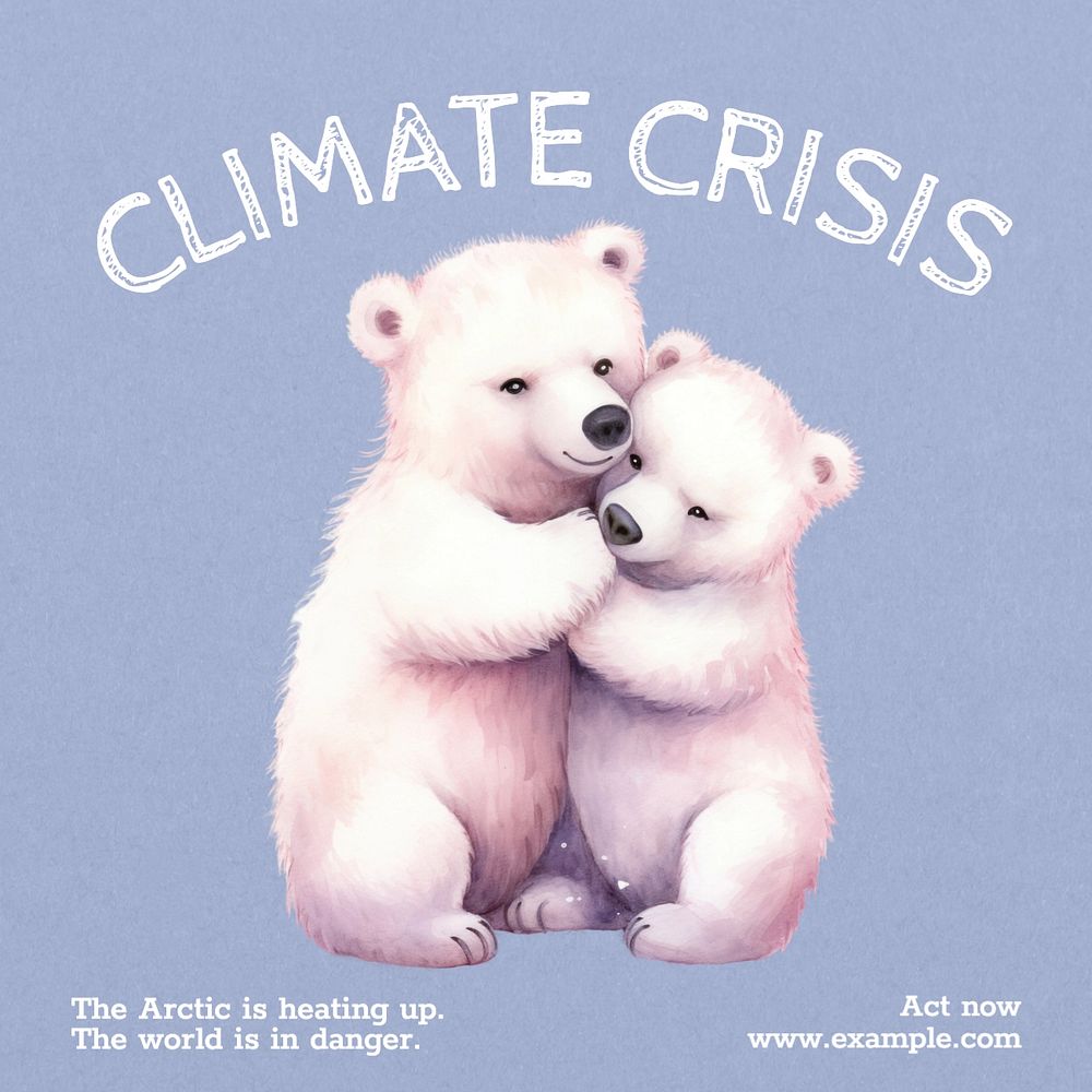 Climate crisis Facebook post template, editable text