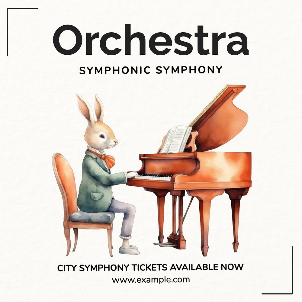 Orchestra Instagram post template, editable text