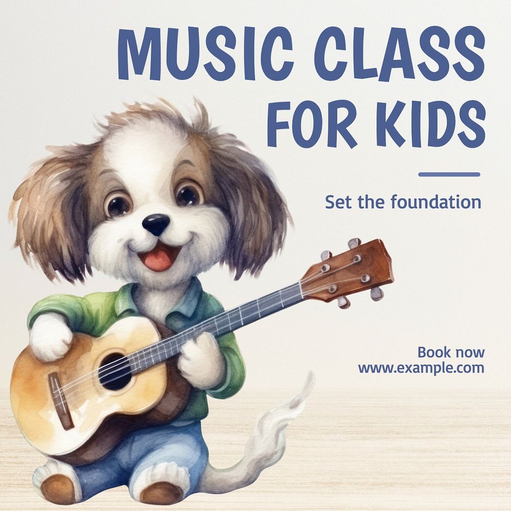 Music class Instagram post template, editable text