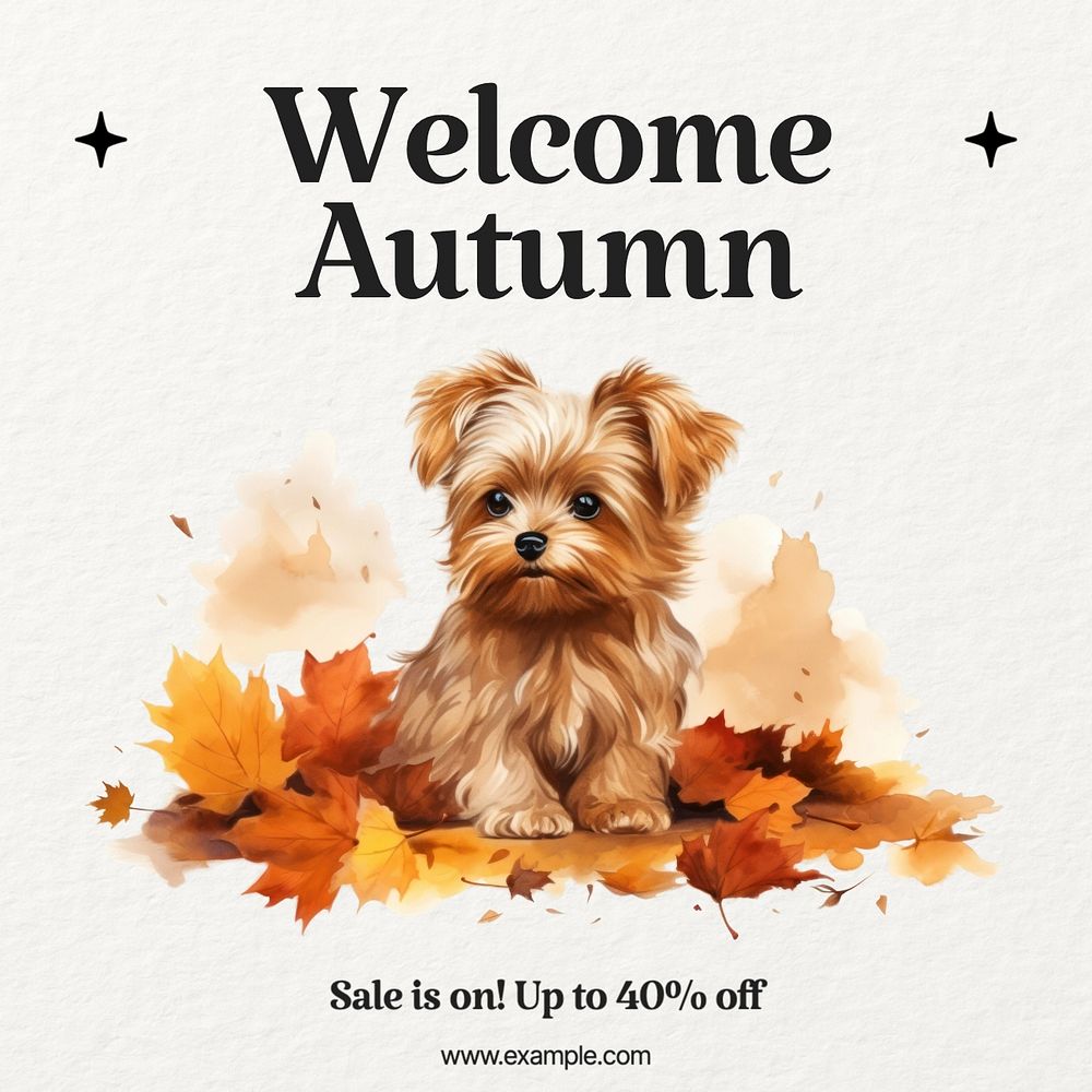 Autumn sale Instagram post template, editable text