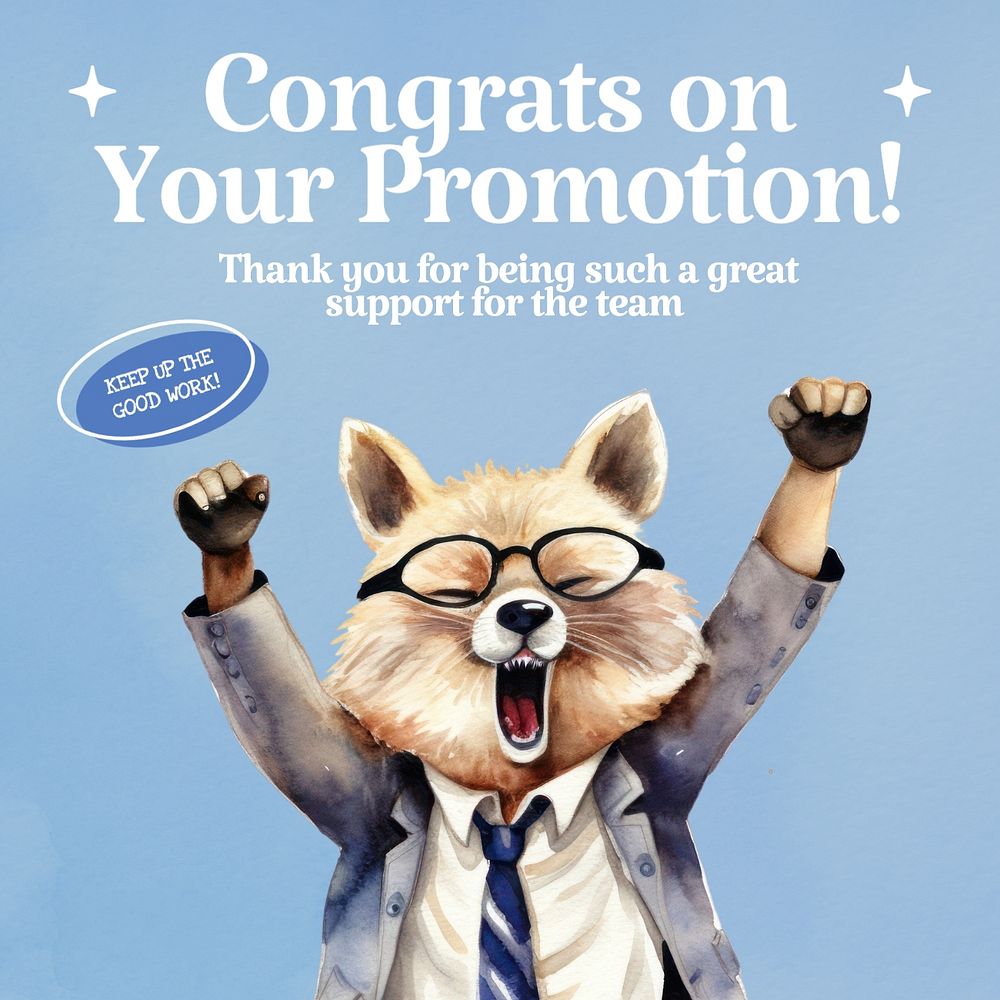 Congrats colleague Instagram post template, editable text