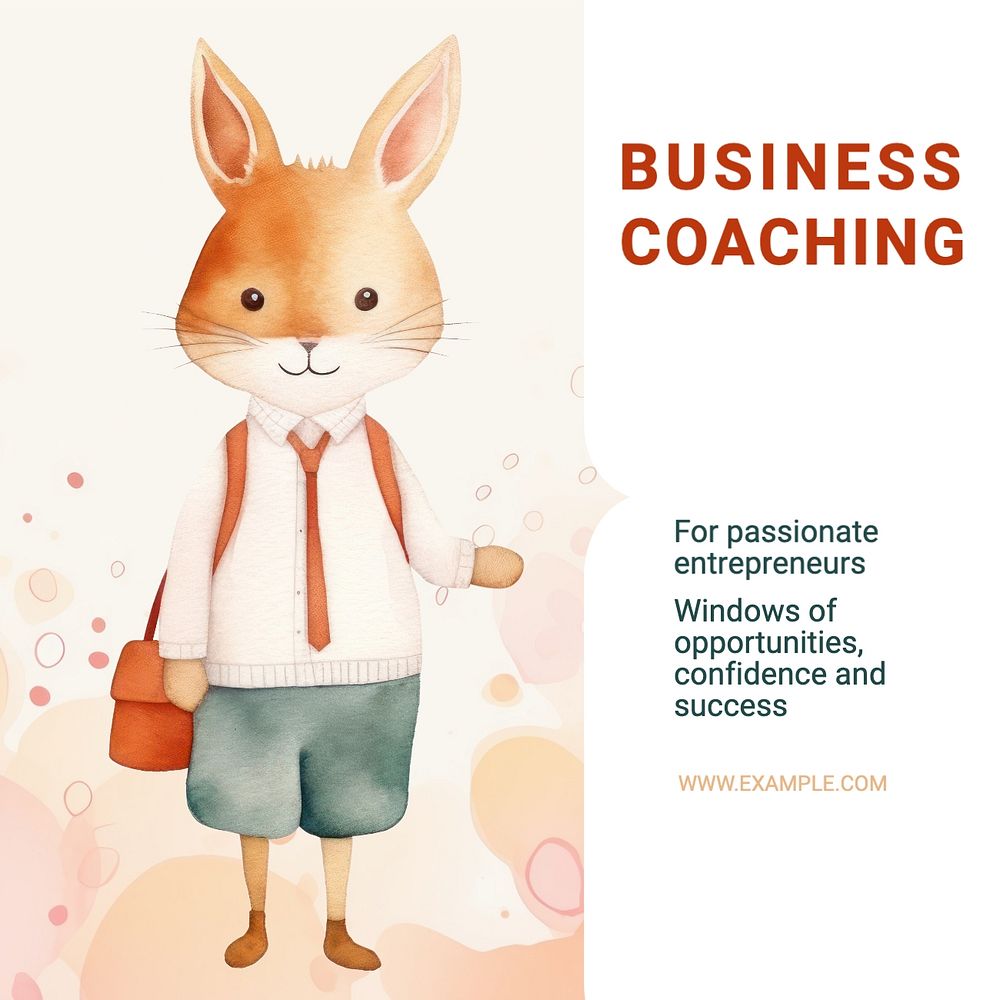 Business coaching Instagram post template, editable text