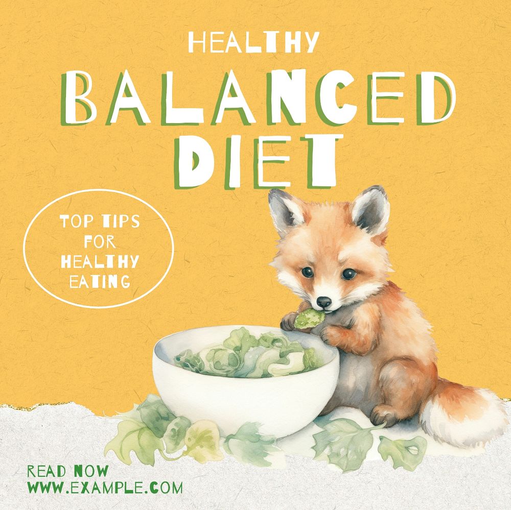 Healthy balanced diet  Instagram post template, editable text