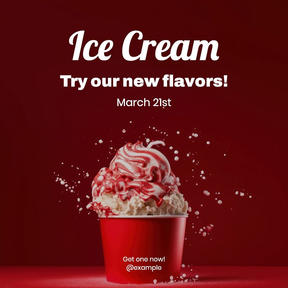 Ice-cream shop Instagram post template, editable text