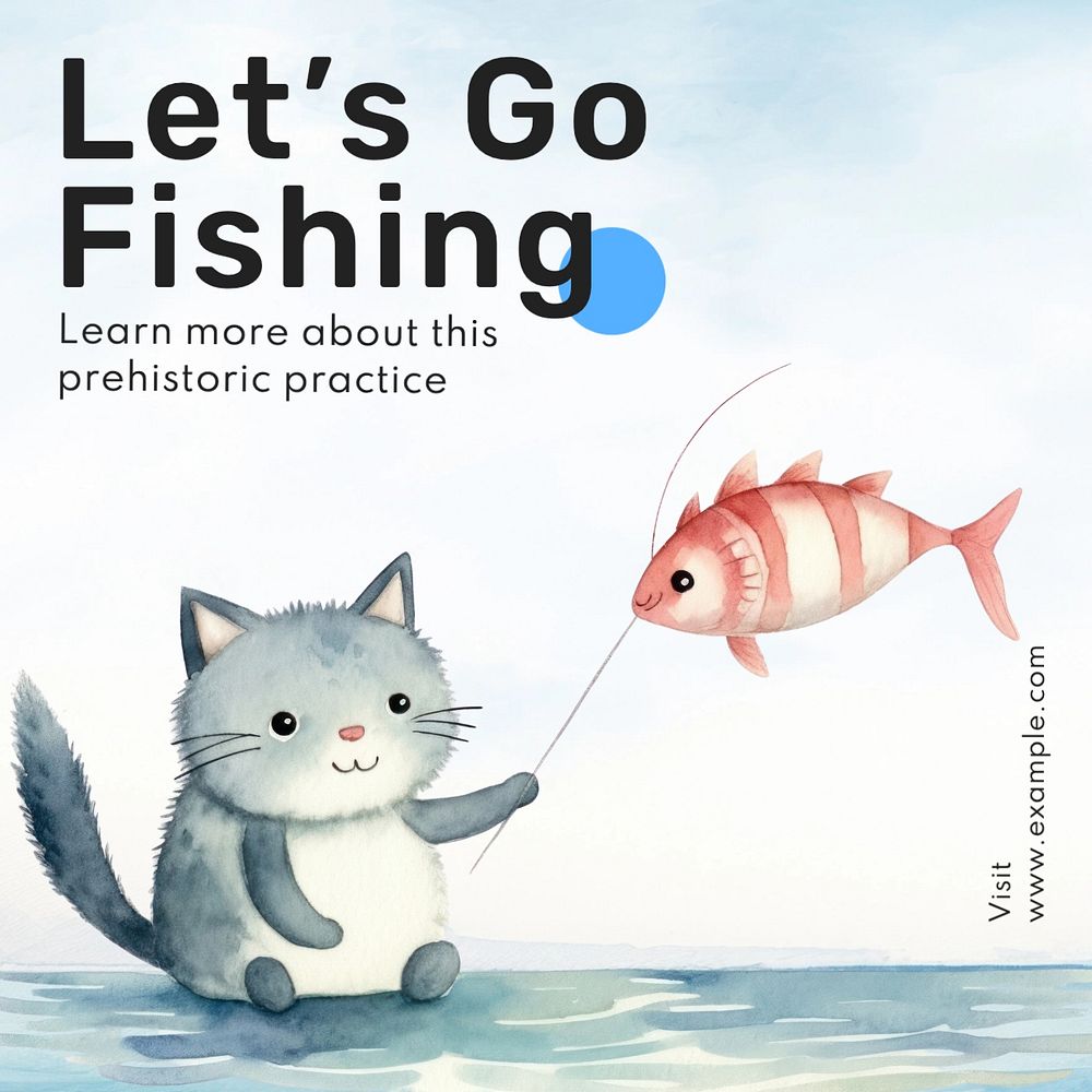 Fishing Instagram post template, editable text