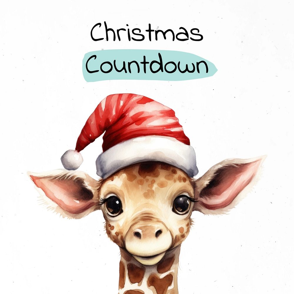 Christmas countdown Instagram post template, editable text