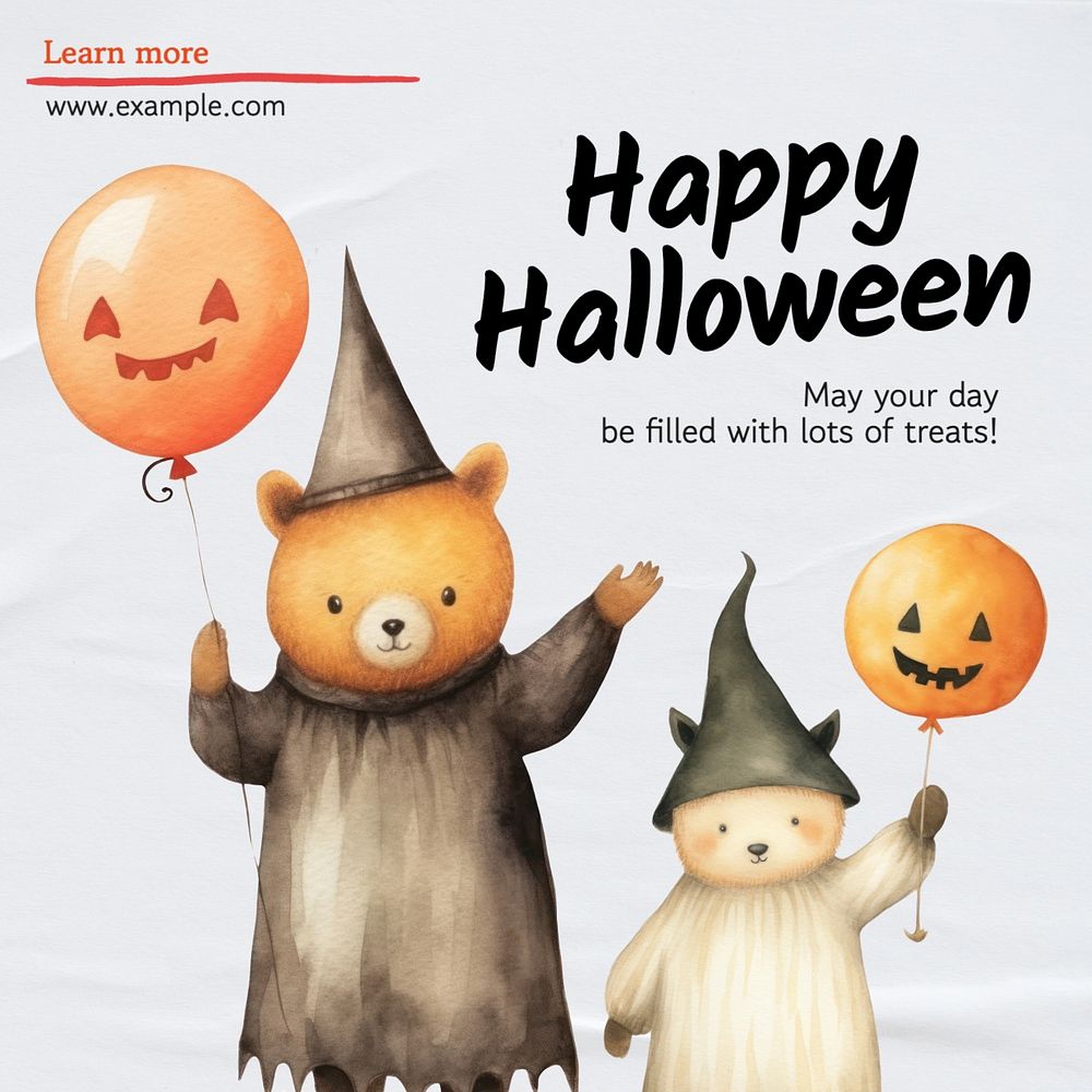 Happy halloween Instagram post template, editable text