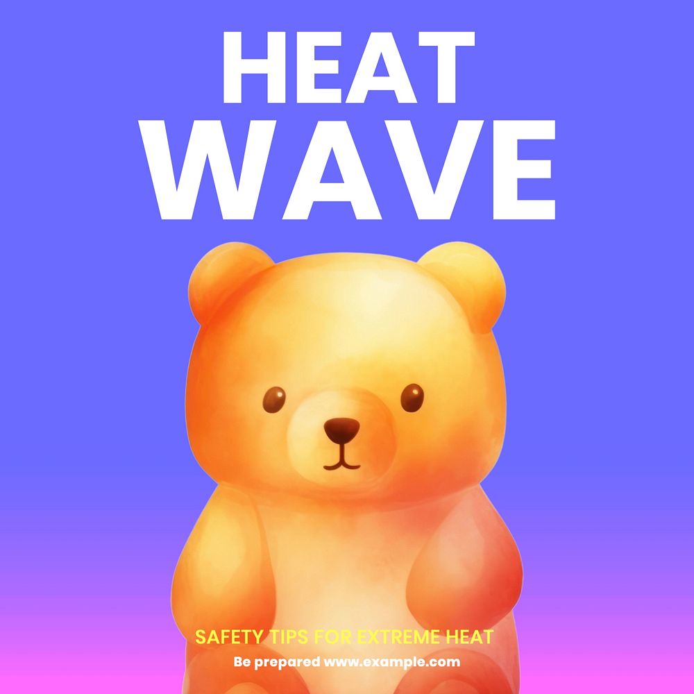 Heat wave Instagram post template, editable text