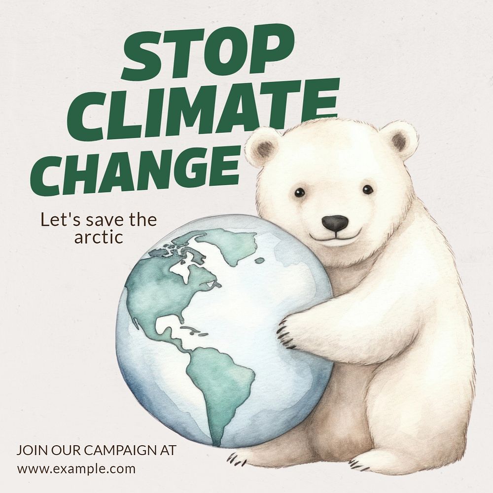 Climate change Instagram post template, editable text