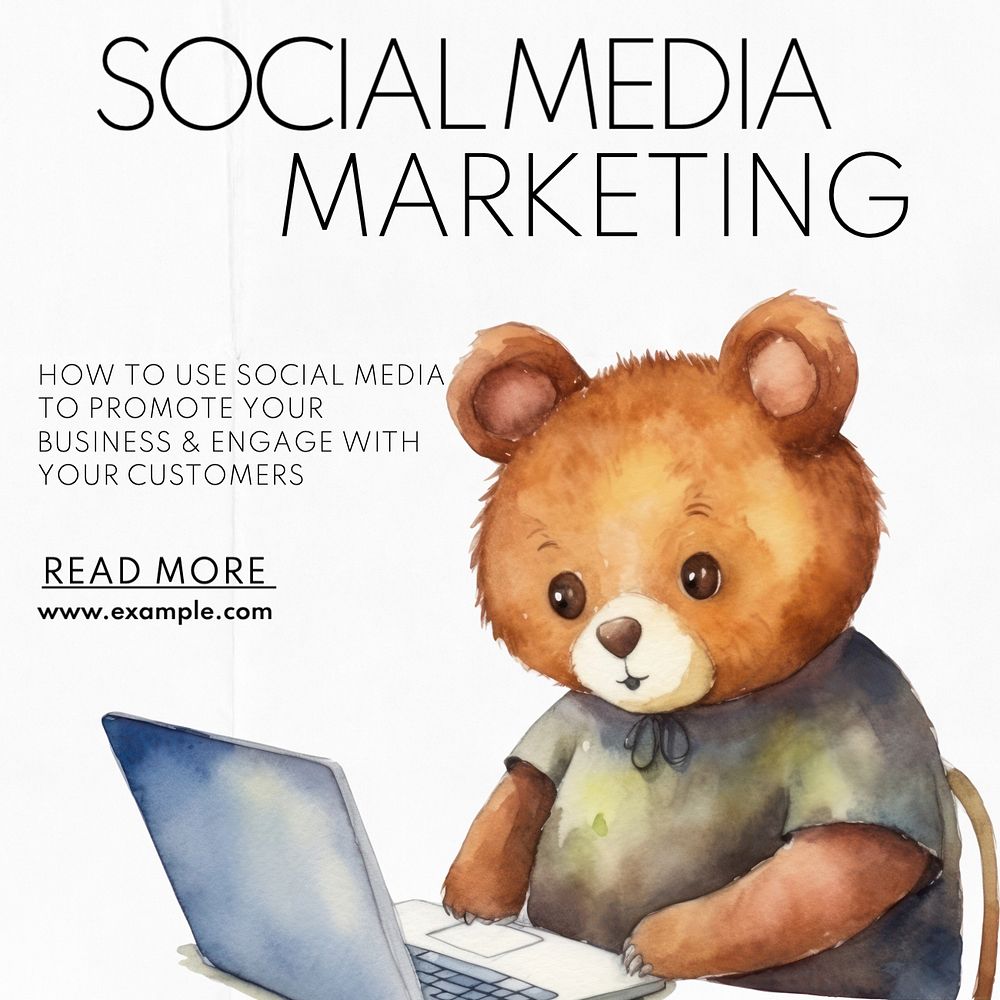 Social media marketing Instagram post template, editable text
