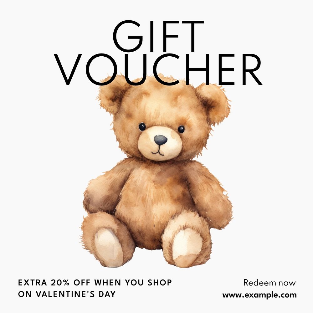 Gift voucher Instagram post template, editable text