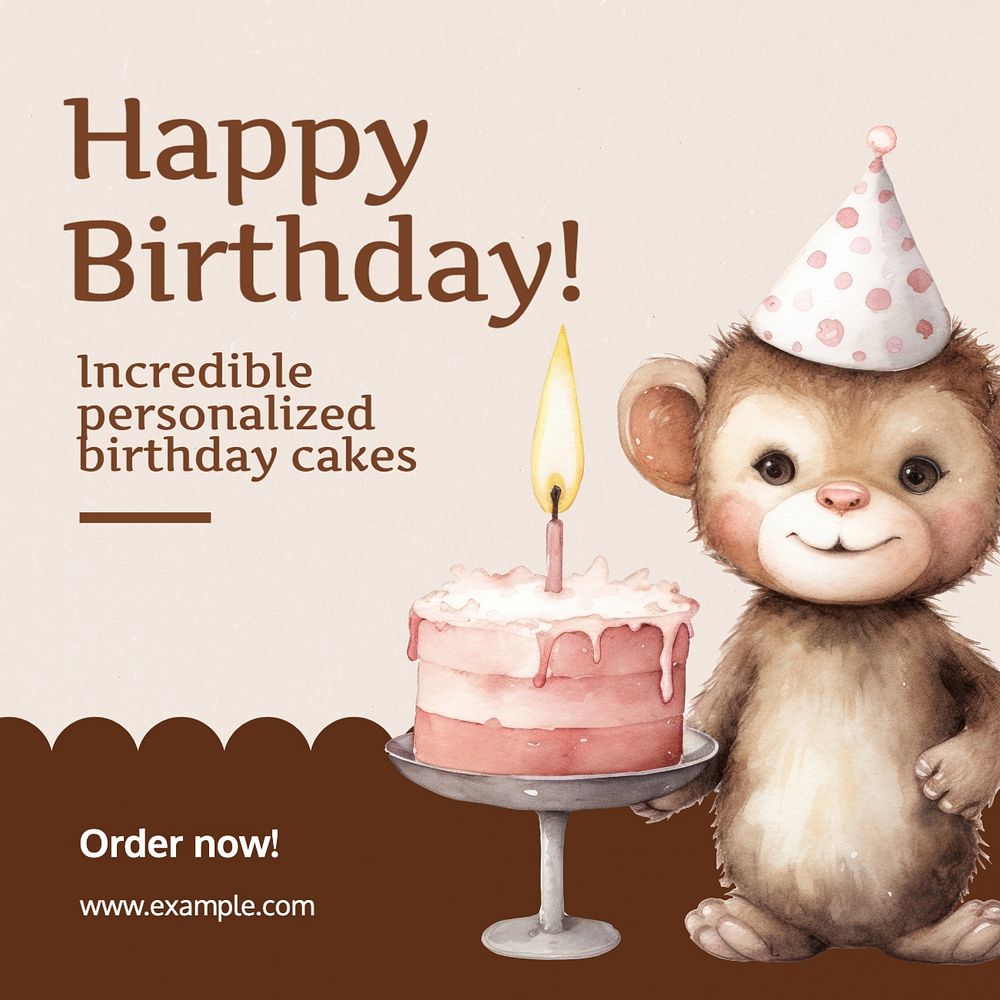 Birthday Instagram post template, editable text