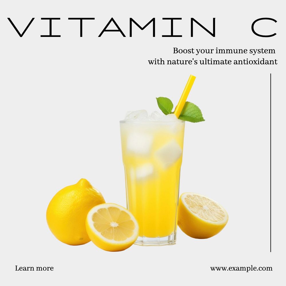 Vitamin C Instagram post template, editable text