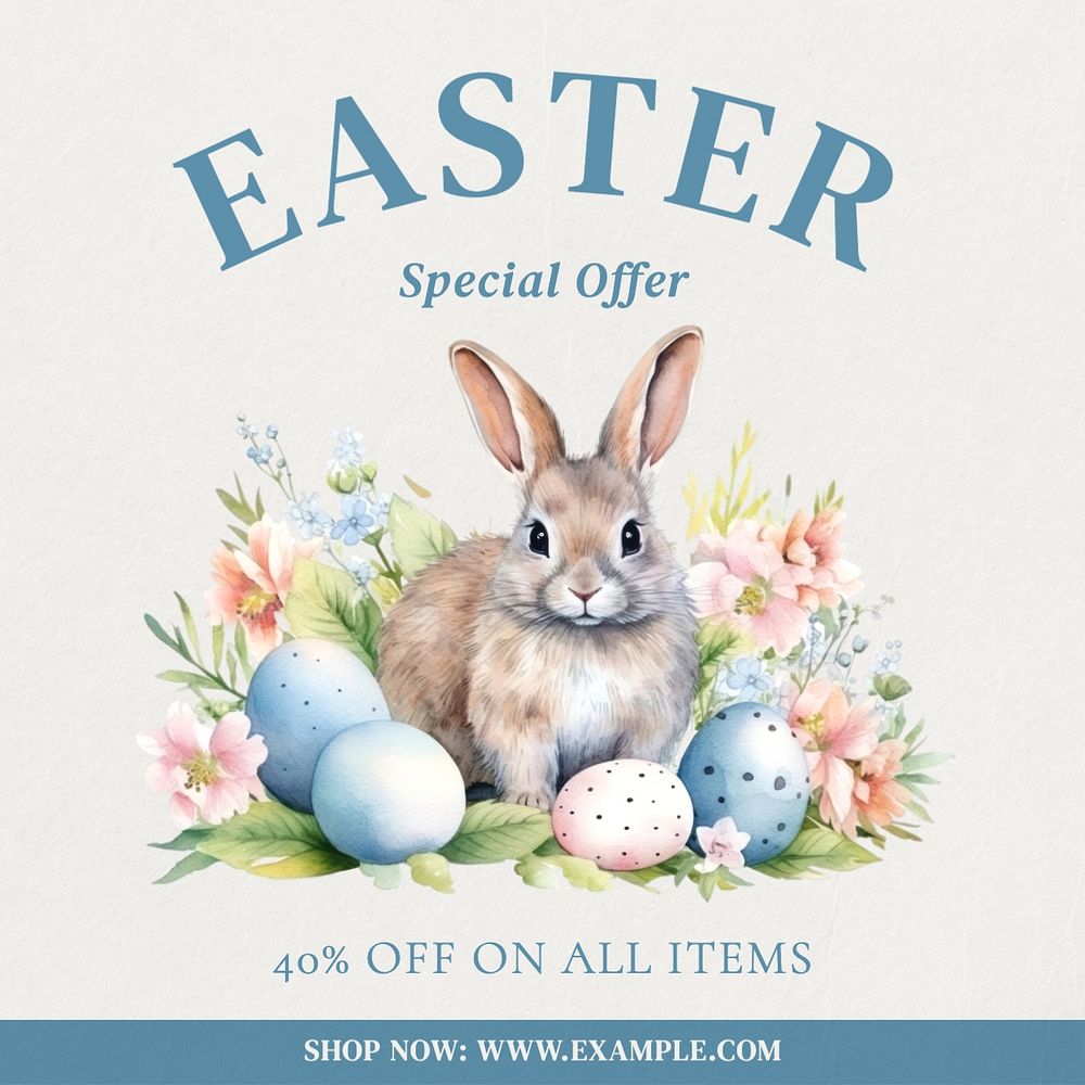 Easter sale Instagram post template, editable text