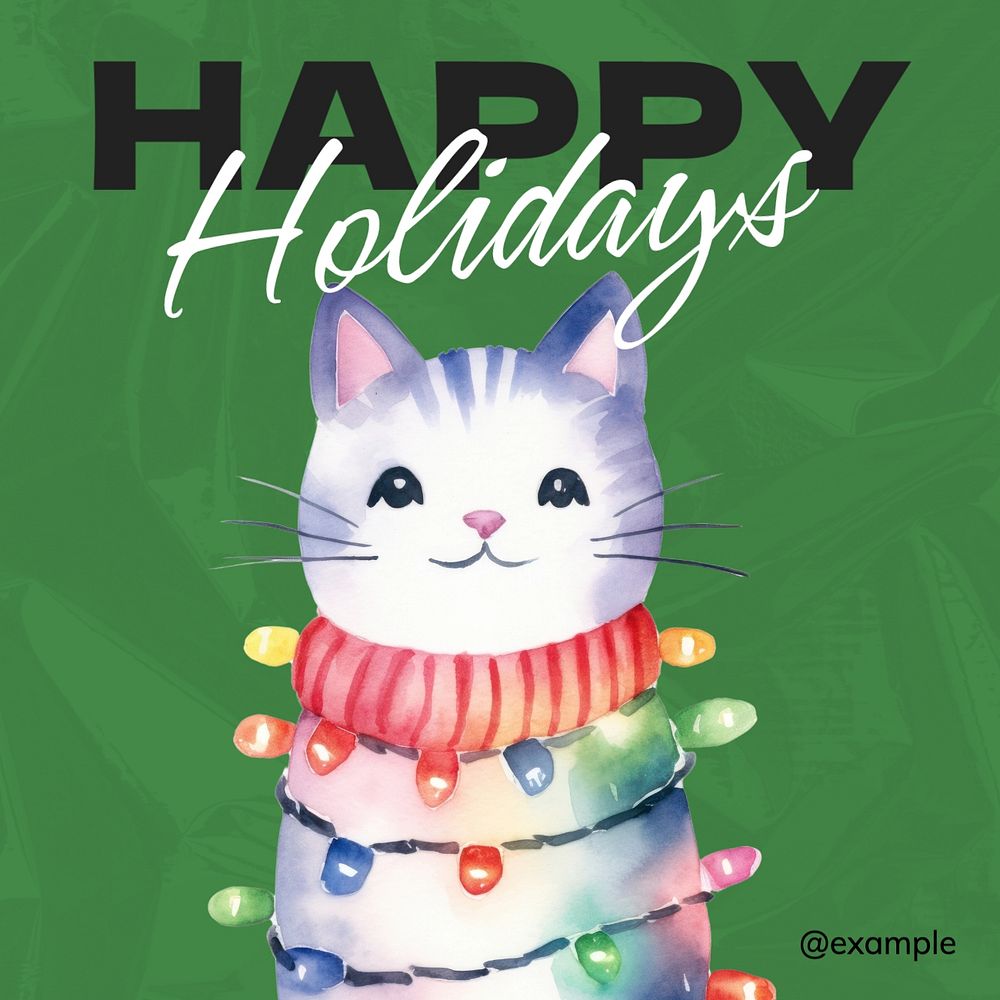 Happy holidays Instagram post template, editable text