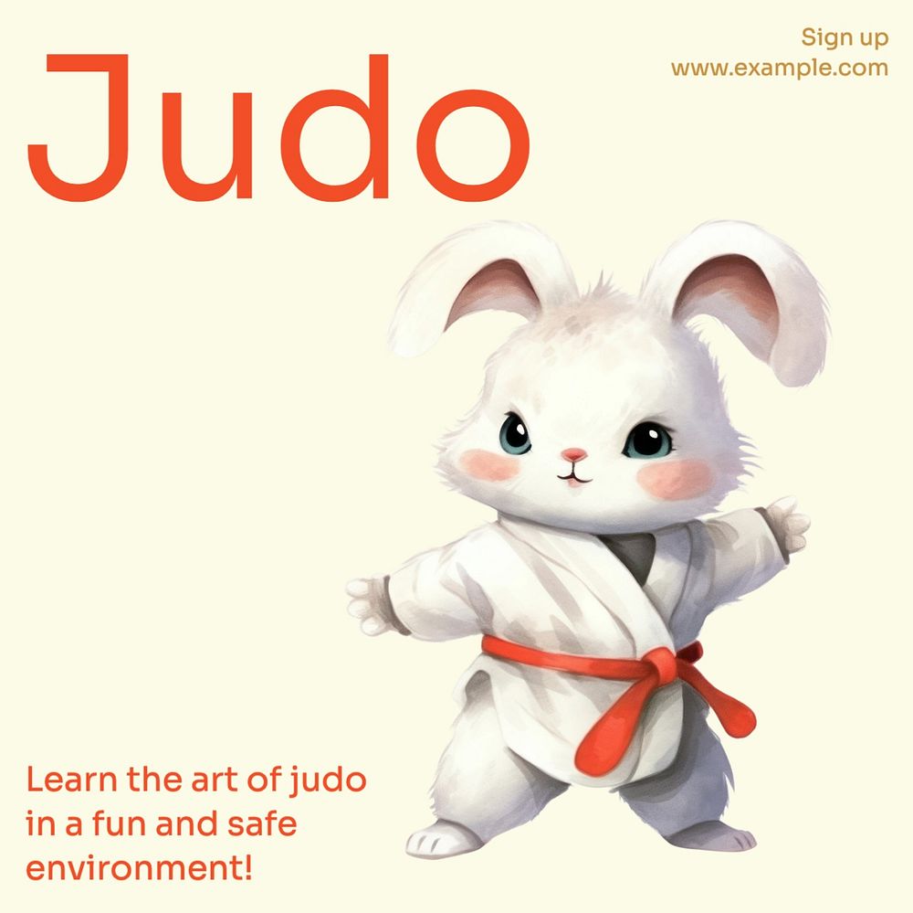 Judo Instagram post template, editable text