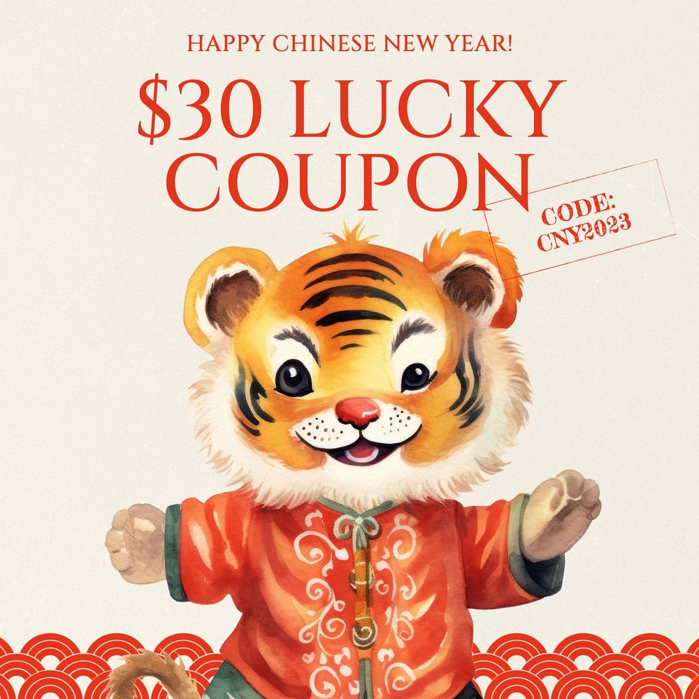 Lucky coupon Instagram post template, editable text