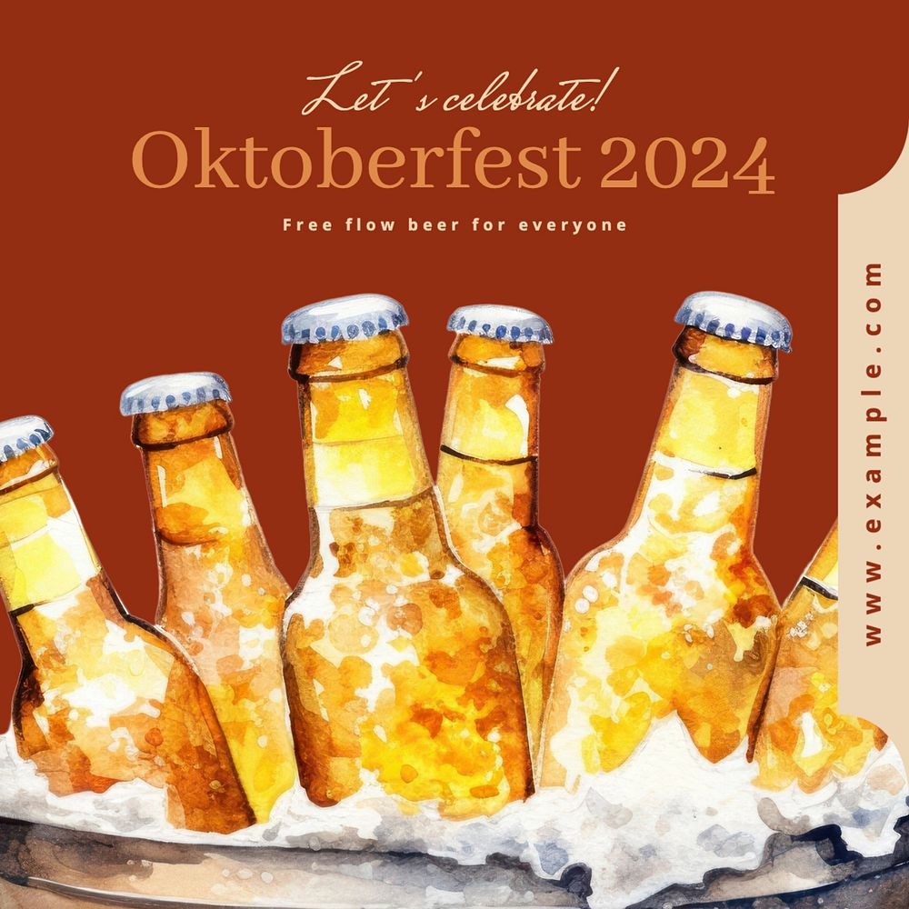 Oktoberfest celebration Instagram post template, editable text