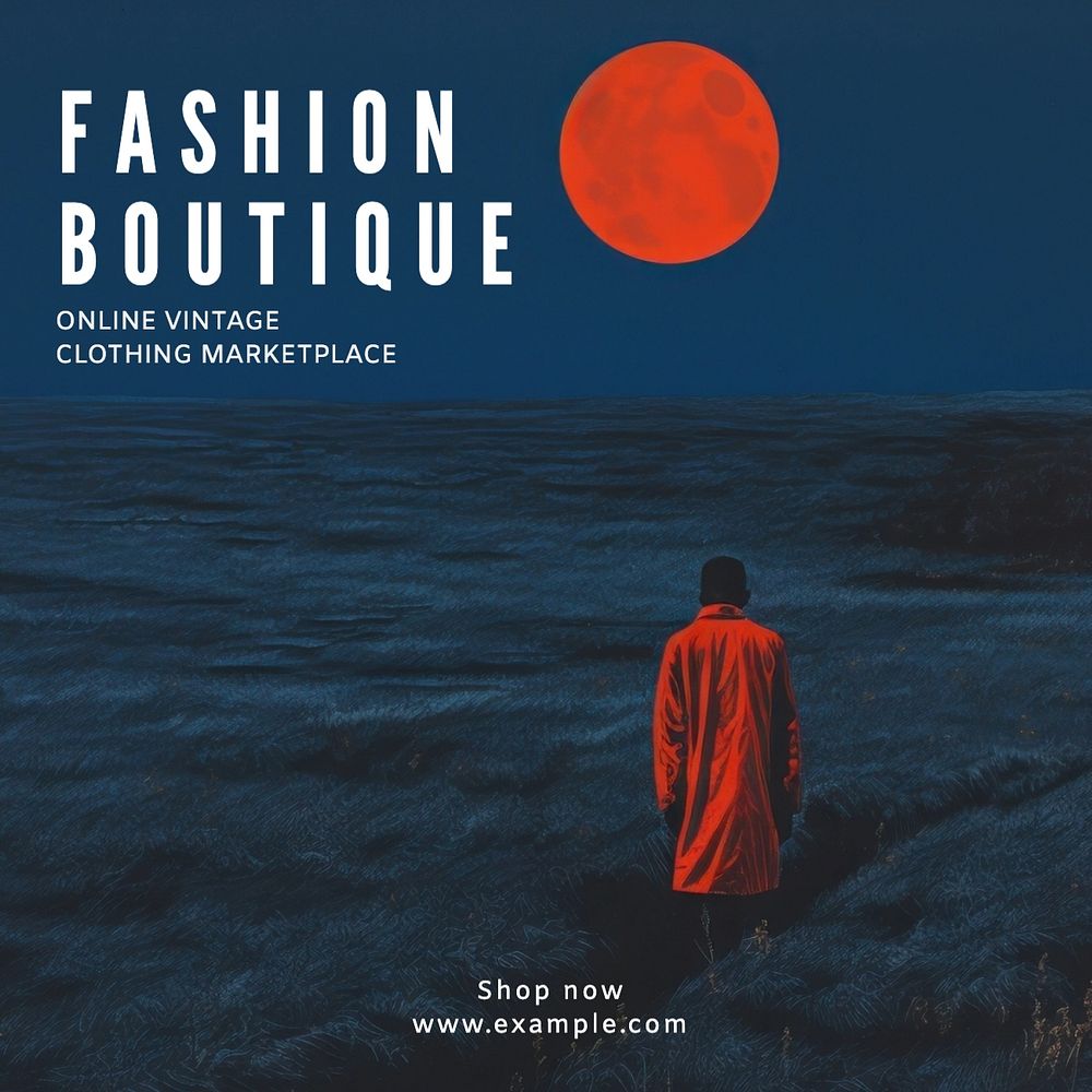 Fashion boutique Instagram post template, editable text