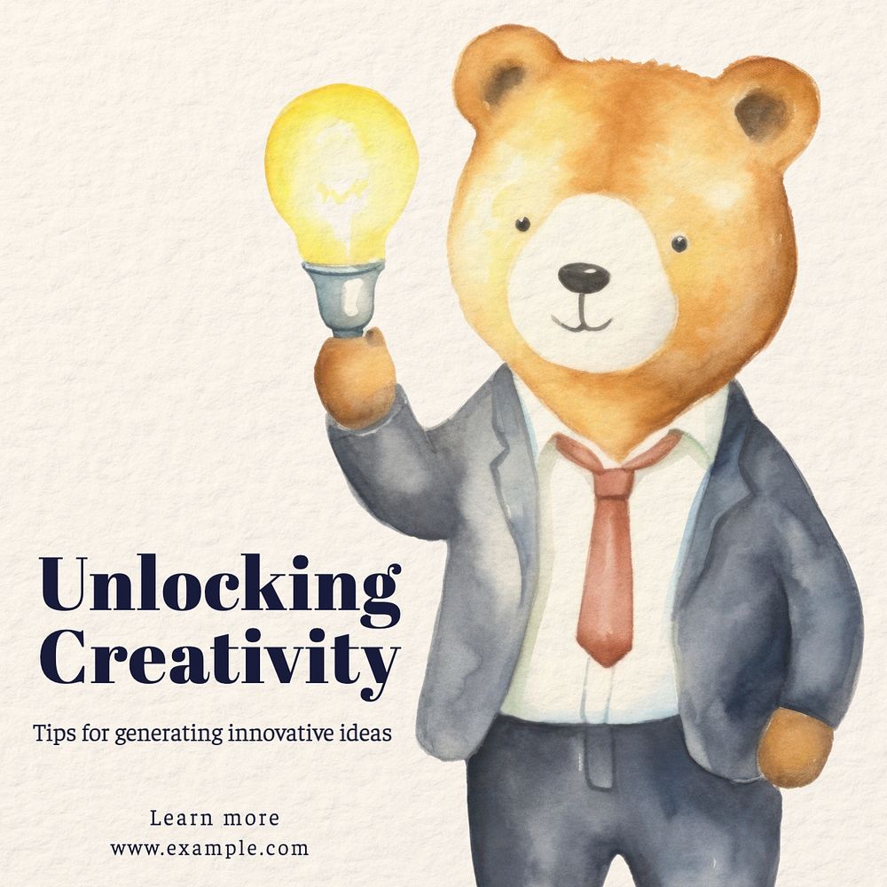 Unlocking creativity Instagram post template, editable text