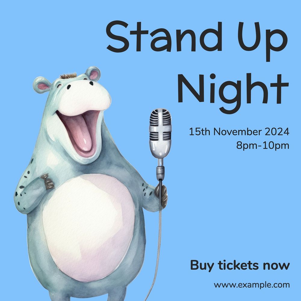 Stand up night Instagram post template, editable text