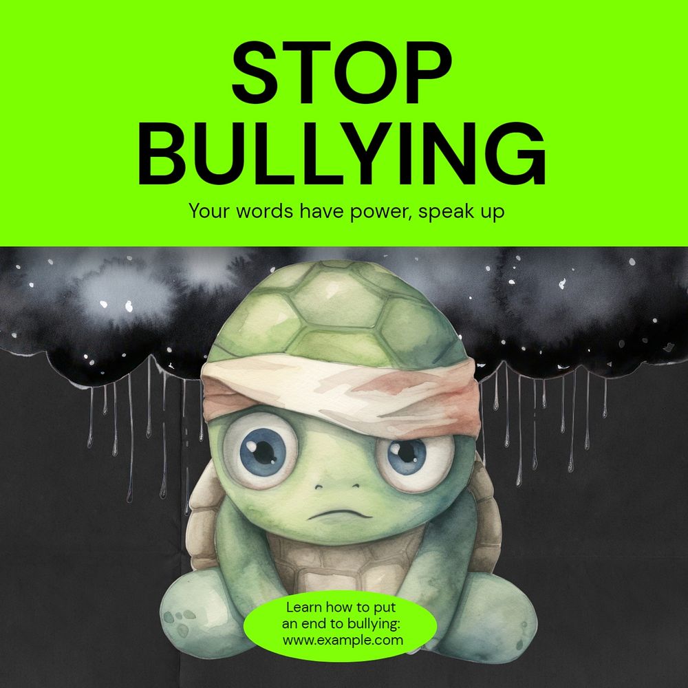 Stop bullying Instagram post template, editable text