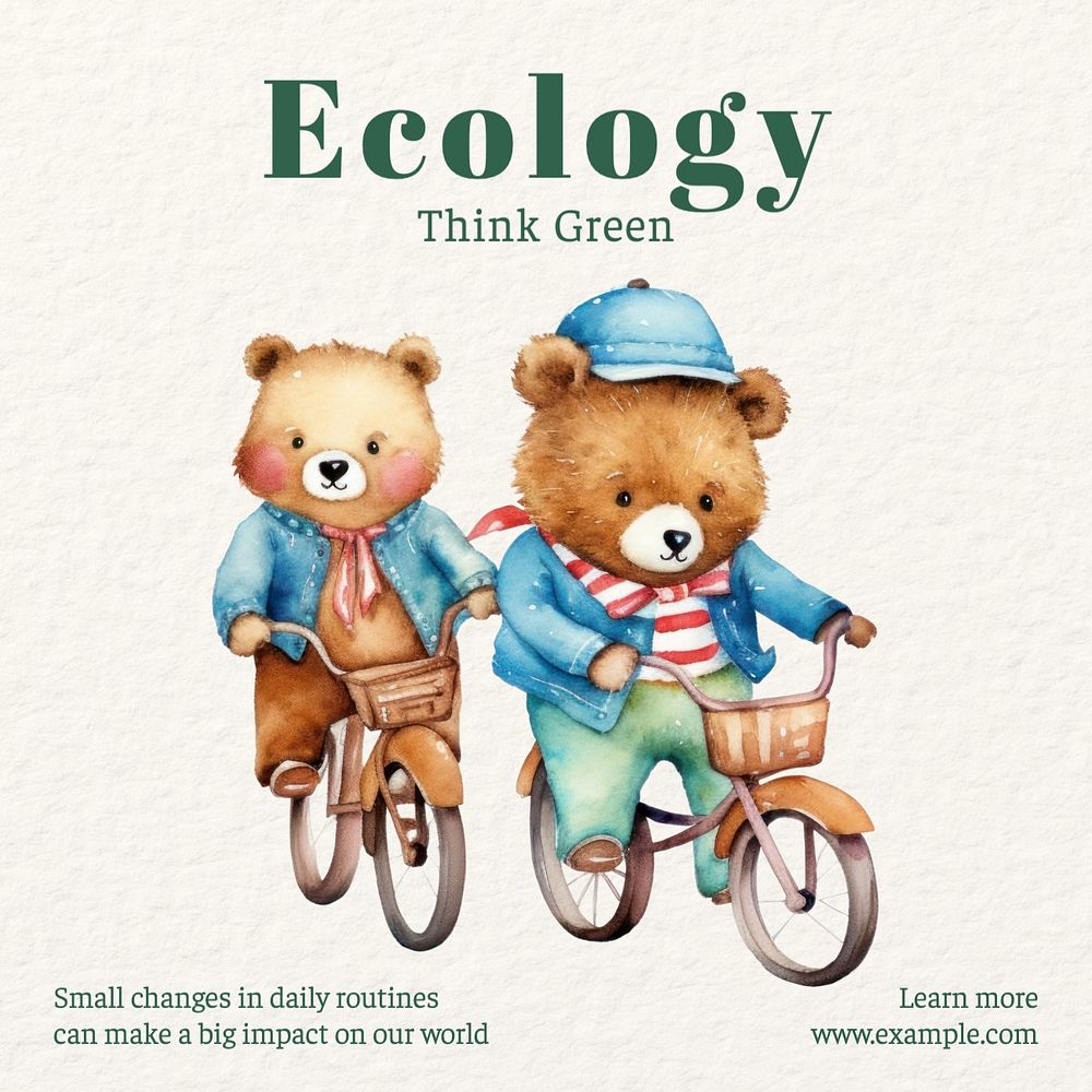 Ecology Instagram post template, editable text