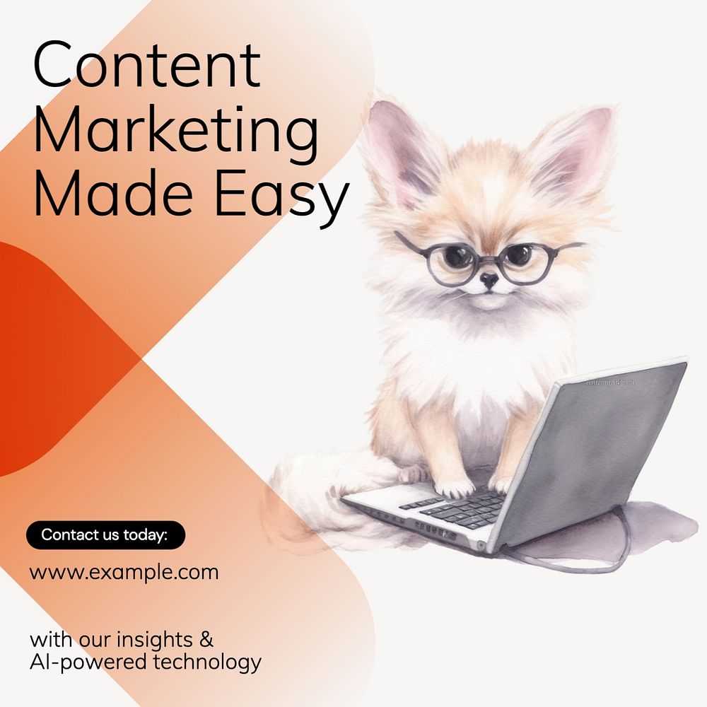 Content marketing ads Instagram post template, editable text