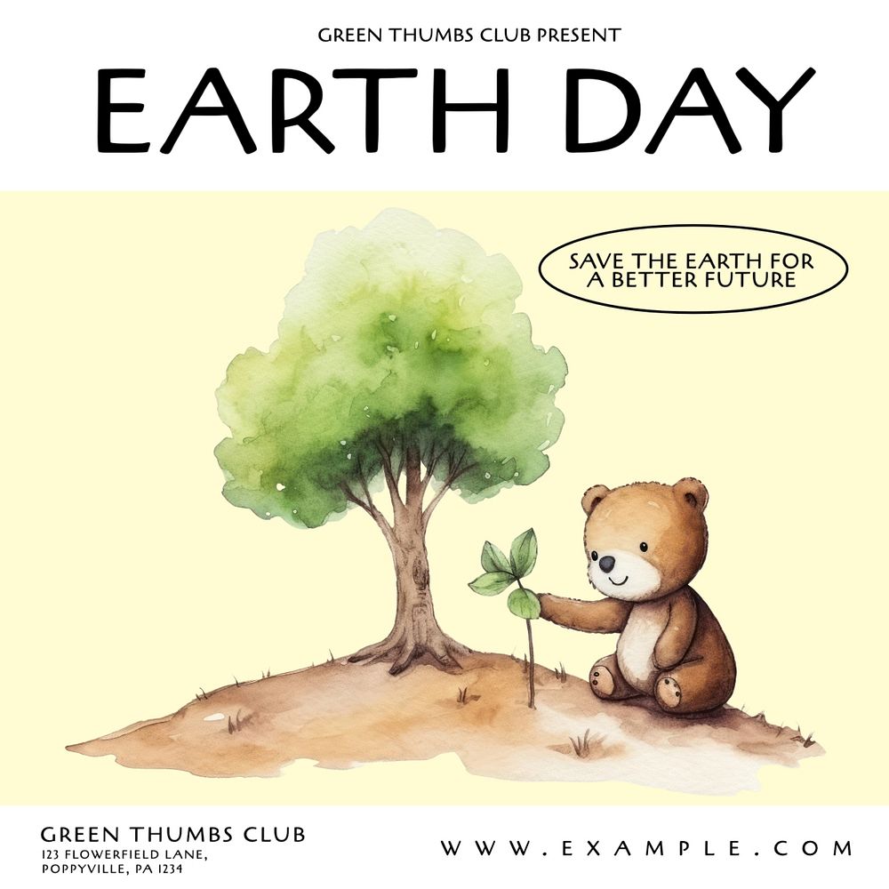 Earth day Instagram post template, editable text