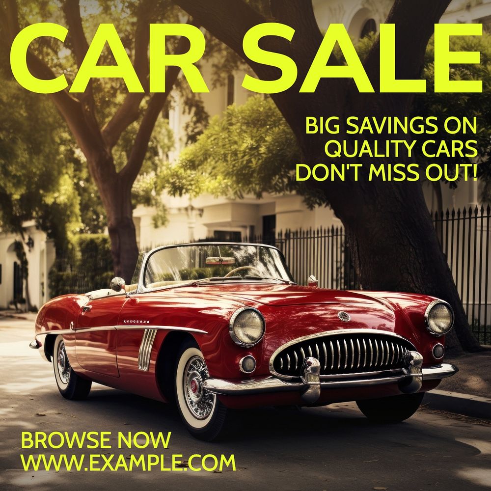 Car sale Instagram post template, editable text