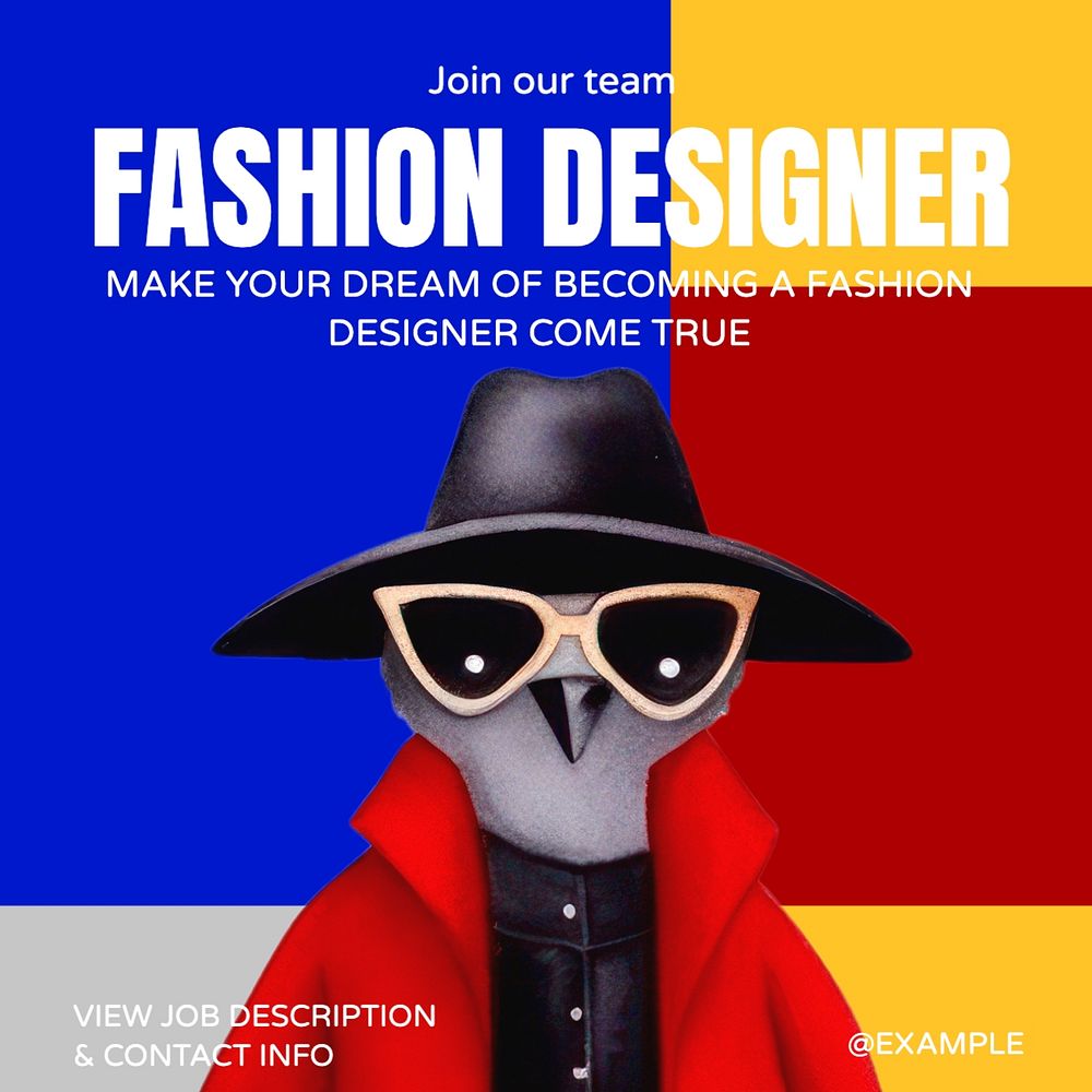 Fashion designer Instagram post template, editable text