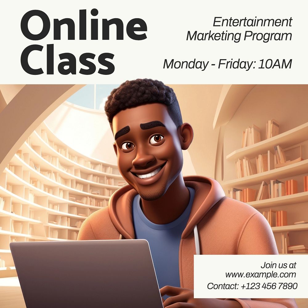 Entertainment marketing program Instagram post template, editable text
