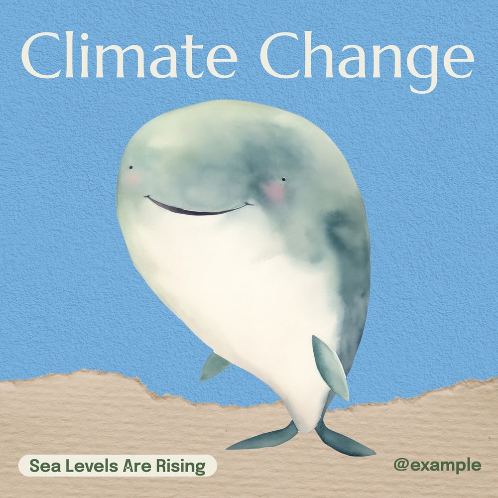 Climate change Instagram post template, editable text