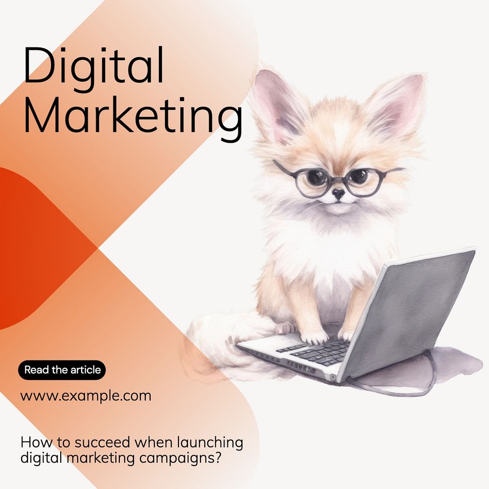 Digital marketing article Instagram post template, editable text