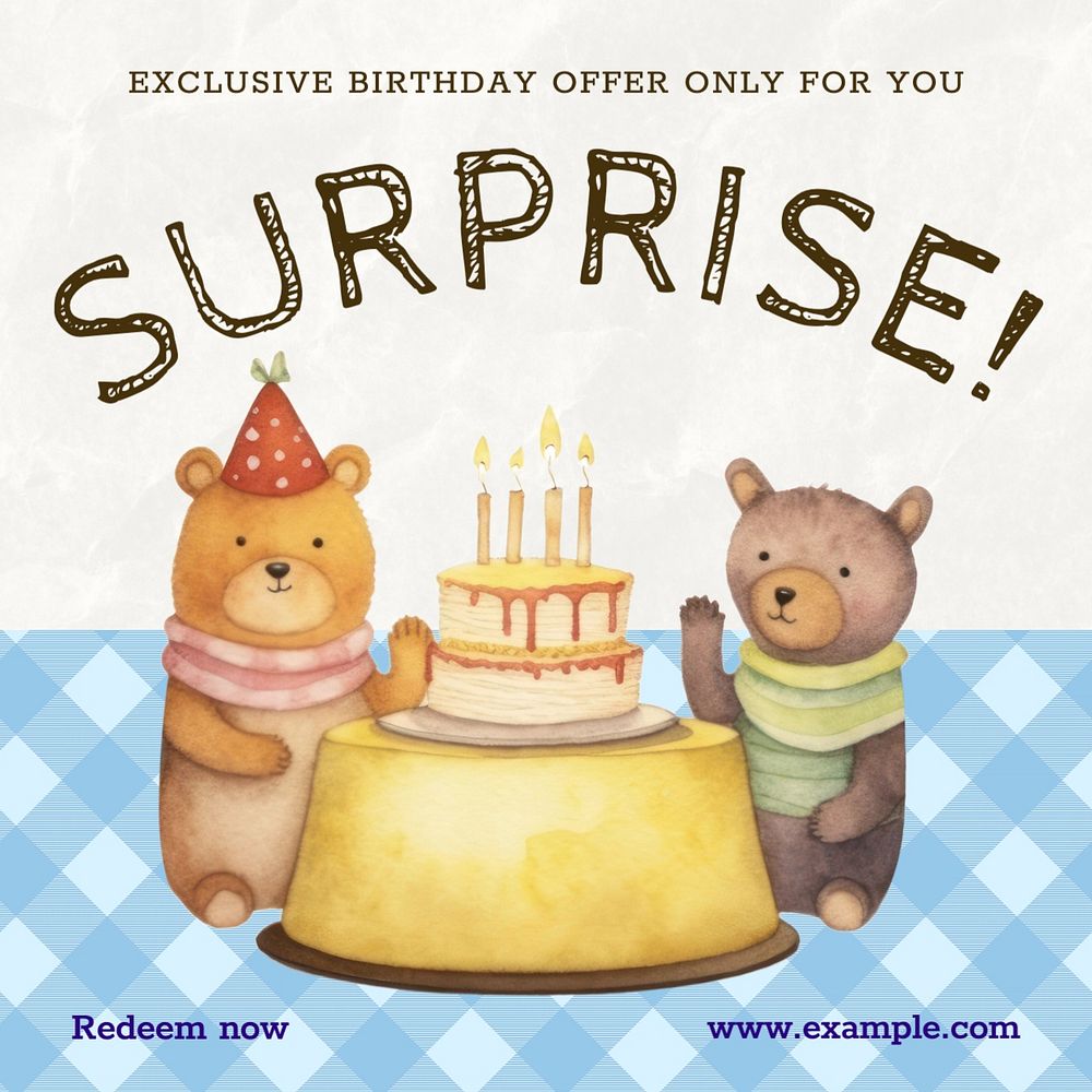 Surprise offer Instagram post template, editable text